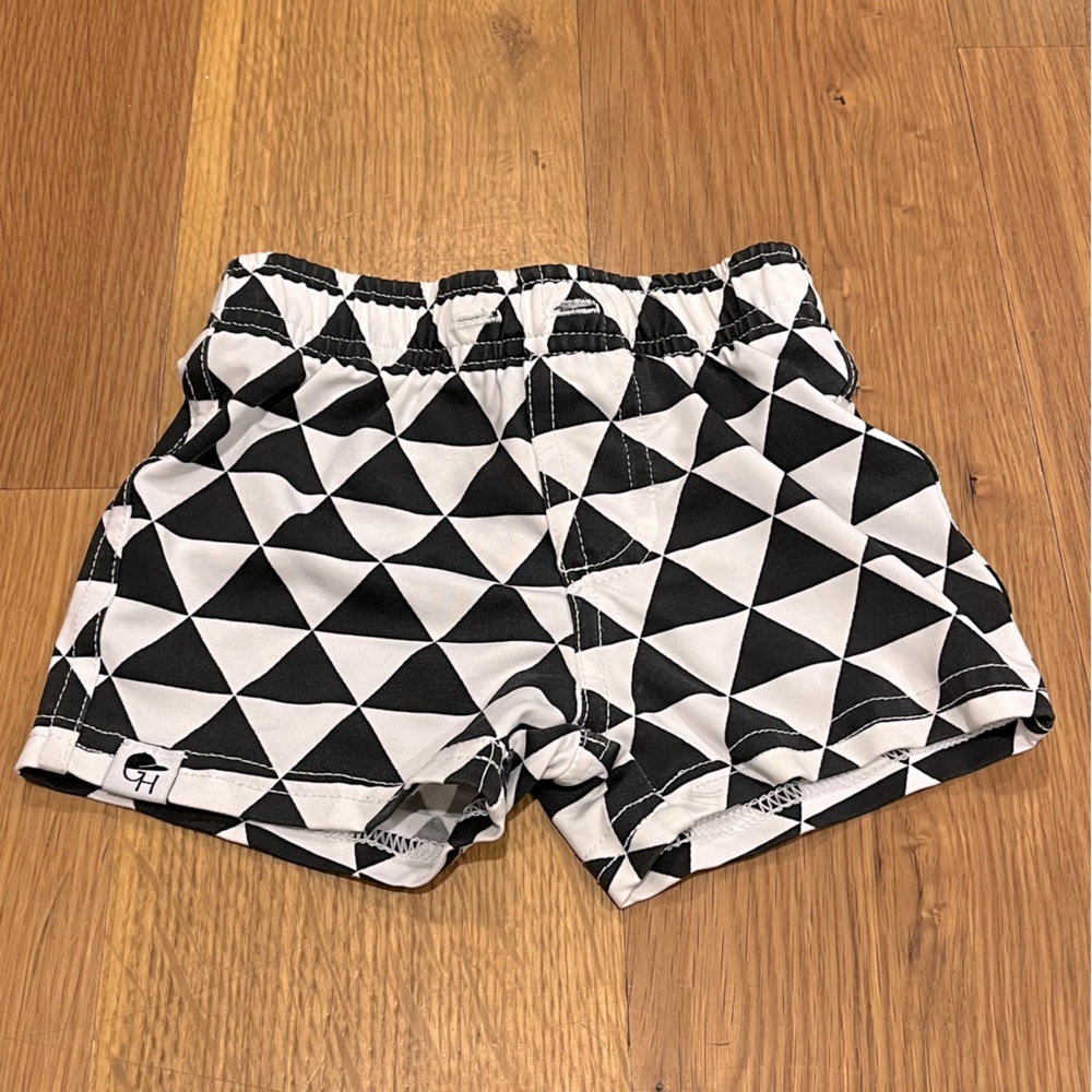 George Hats Black and White Swim Trunks 6-12m